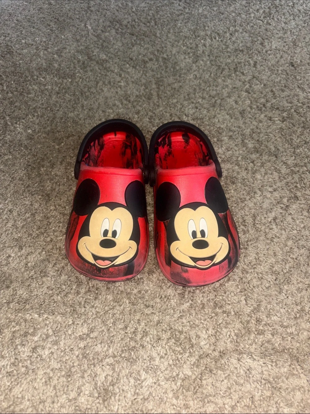 Mickey Mouse Red Kids Croc Shoes